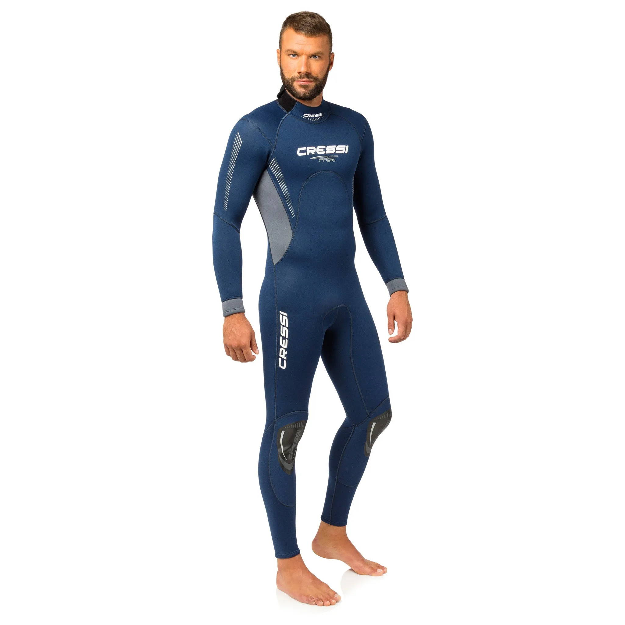 Open Box Cressi 3mm Mens Fast Full Wetsuit Back-Zip, Size: X-Large