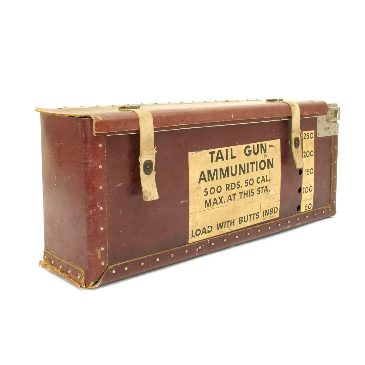 Original U.S. WWII B-17 Flying Fortress .50 Cal Tail Gun Ammunition Box