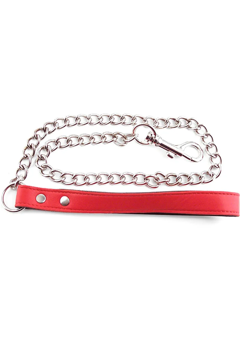 Rouge Leather Lead Chain