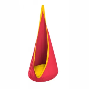 Slack Jack Kids Nest Swing | Organic Cotton Hanging Jhula for Indoor and Outdoor | Sensory Swing for Kid | Hanging Swing Chair for Bedroom for Ages 3 to 12 | Includes Accessory (Red, Load Cap 40 Kg)