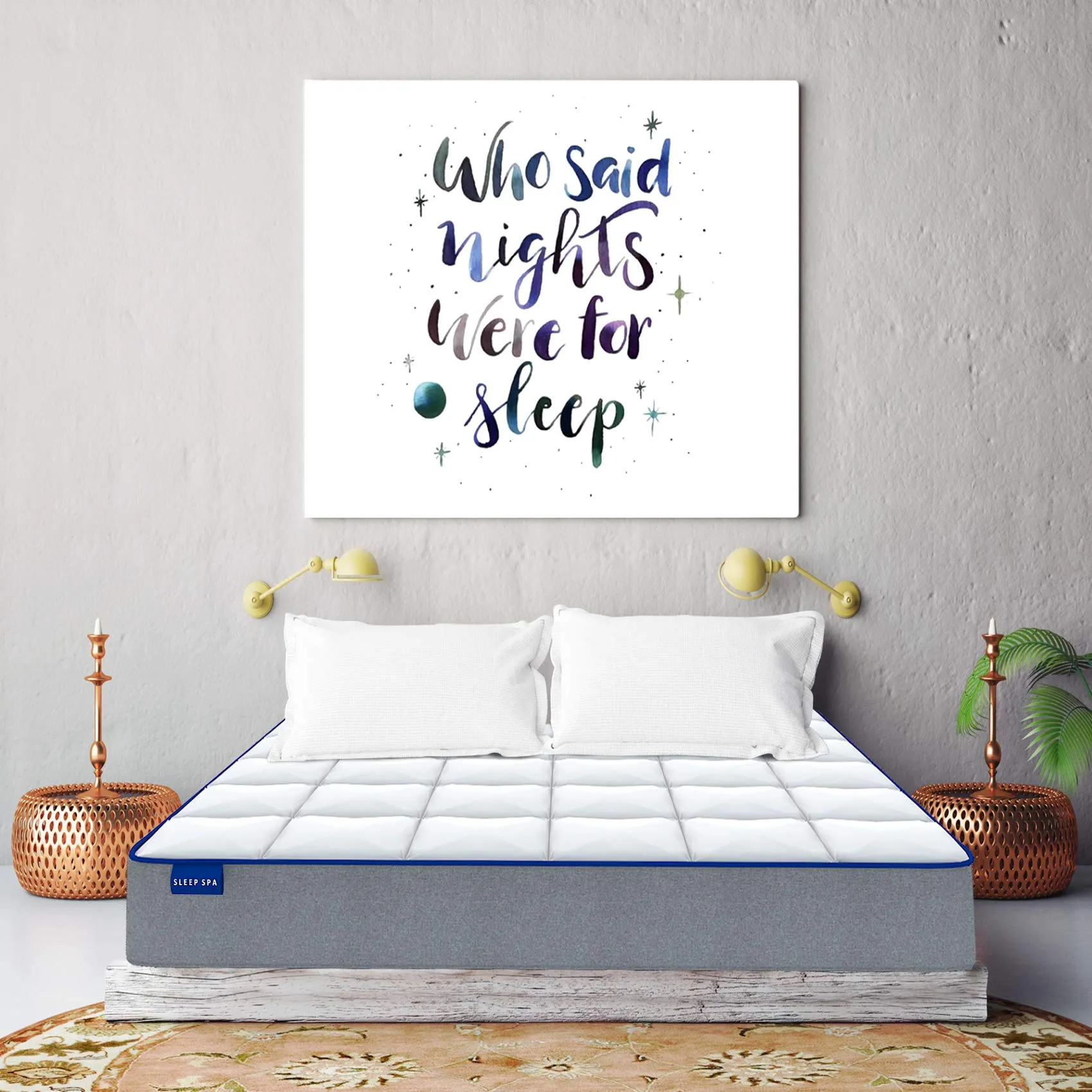 SLEEPSPA by COIRFIT MEMO-X 5' Inch Queen Size Memory Foam Mattress | Provides Comfort, Back and Spinal Support | Pressure Relieving, Firm, Breathable, Quilted Knitted Fabric (72x60x5, White)