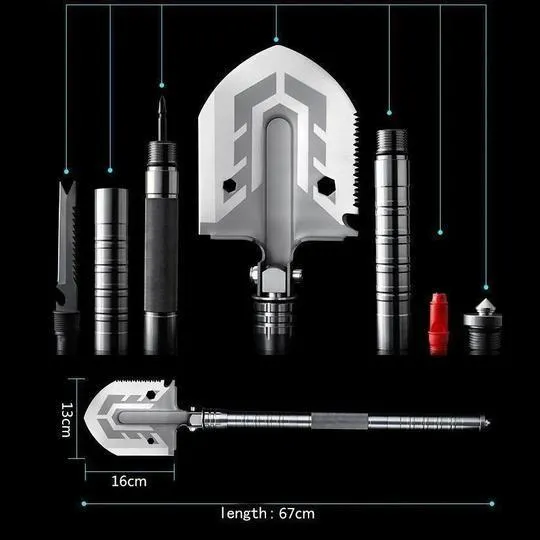 The Ultimate Survival Tactical Shovel 23-in-1 Multi-purpose Folding Shovel