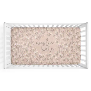 Weslie's Wildflower Personalized Crib Sheet