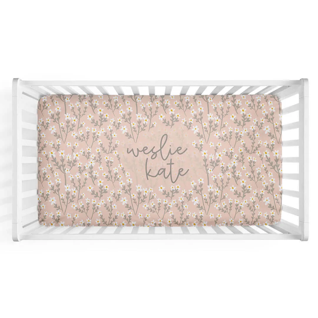 Weslie's Wildflower Personalized Crib Sheet